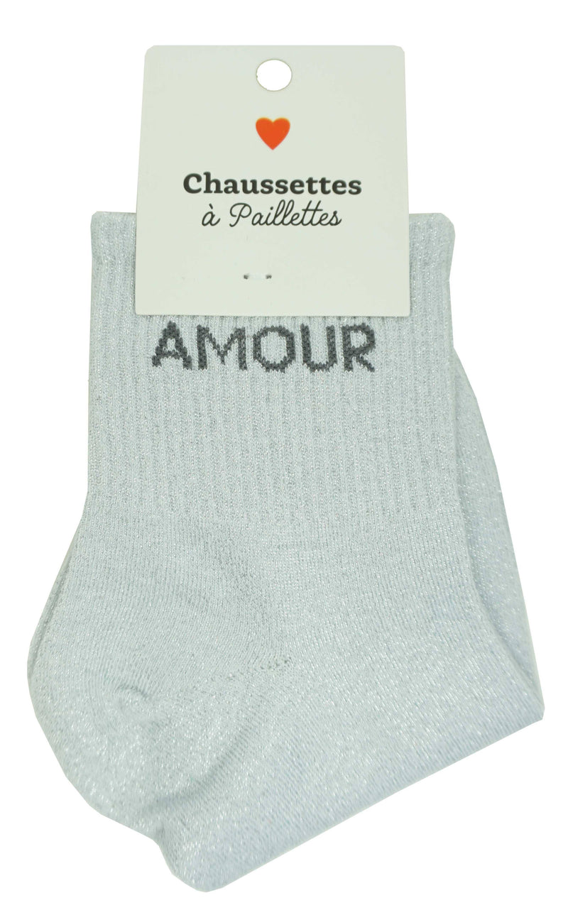 Chaussettes à paillettes message