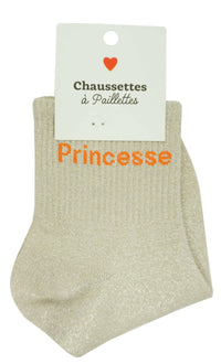 Chaussette à paillettes à message