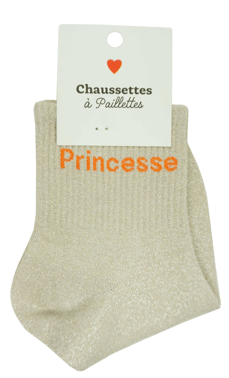 Chaussette à paillettes à message