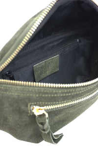 Banane double en cuir kaki