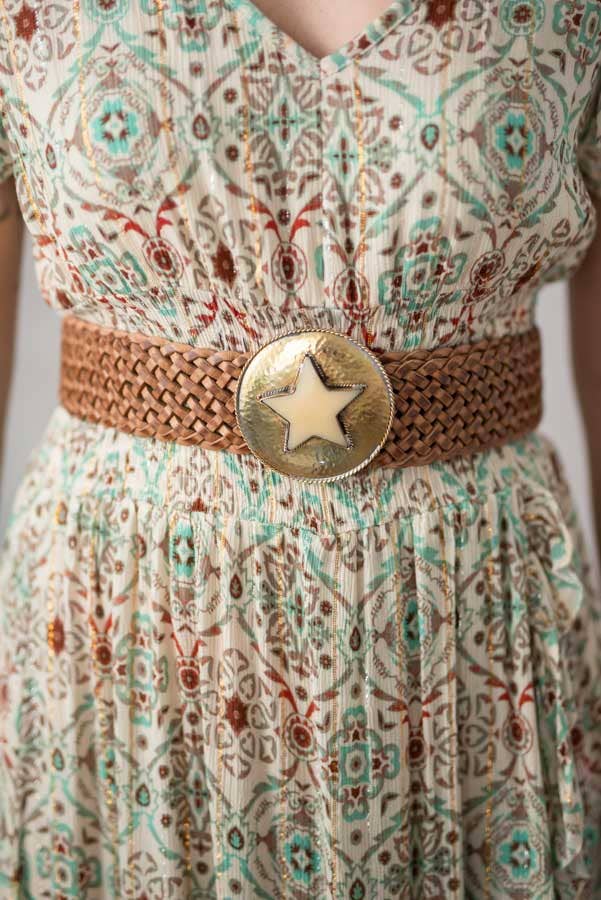 Ceinture en cuir marron ÉTOILE - Lula Natura