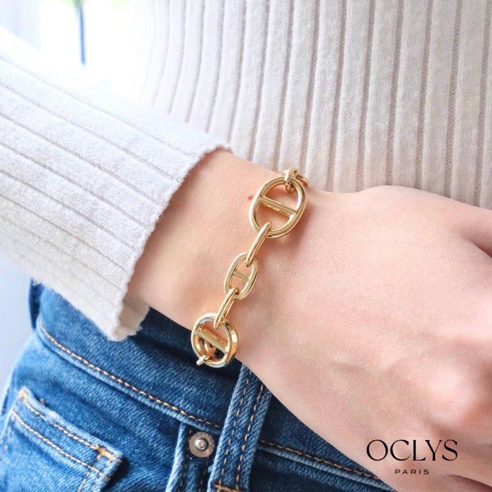 Bracelet chaine gros maillons acier inoxydable Utali