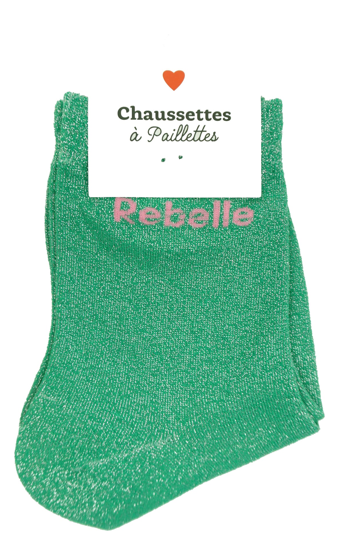 Chaussettes à paillettes message