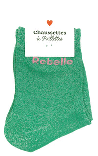 Chaussettes à paillettes message