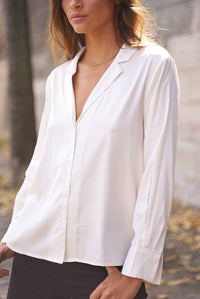 Chemise Paris col pyjama en satin - Choklate