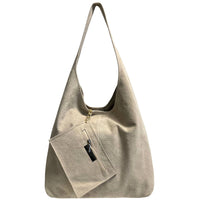 Sac à bandoulière et porte monnaie en daim