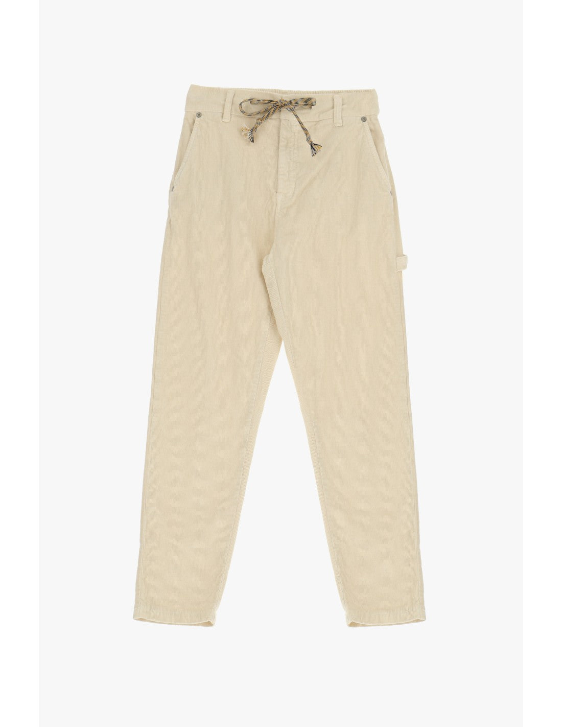 Pantalon charpentier velours écru PLEASE