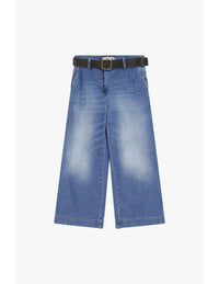 Jean chino baggy 7/8e bleu denim - PLEASE