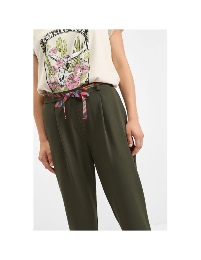 Pantalon coupe carotte kaki PLEASE