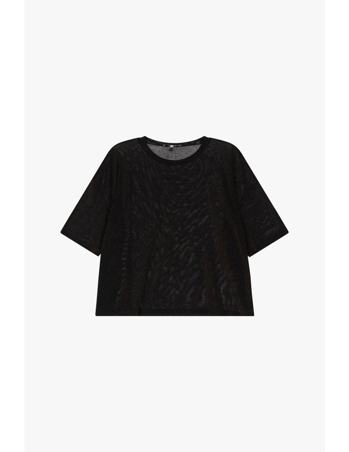 T-shirt oversize coloris Marron Pailleté - PLEASE