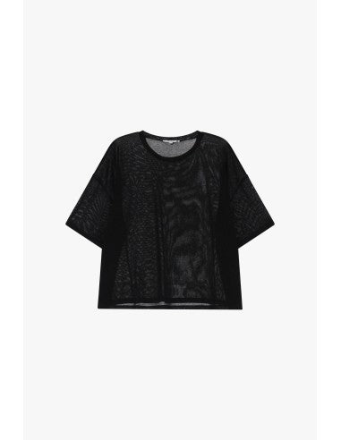 T-shirt oversize coloris Noir Pailleté - PLEASE
