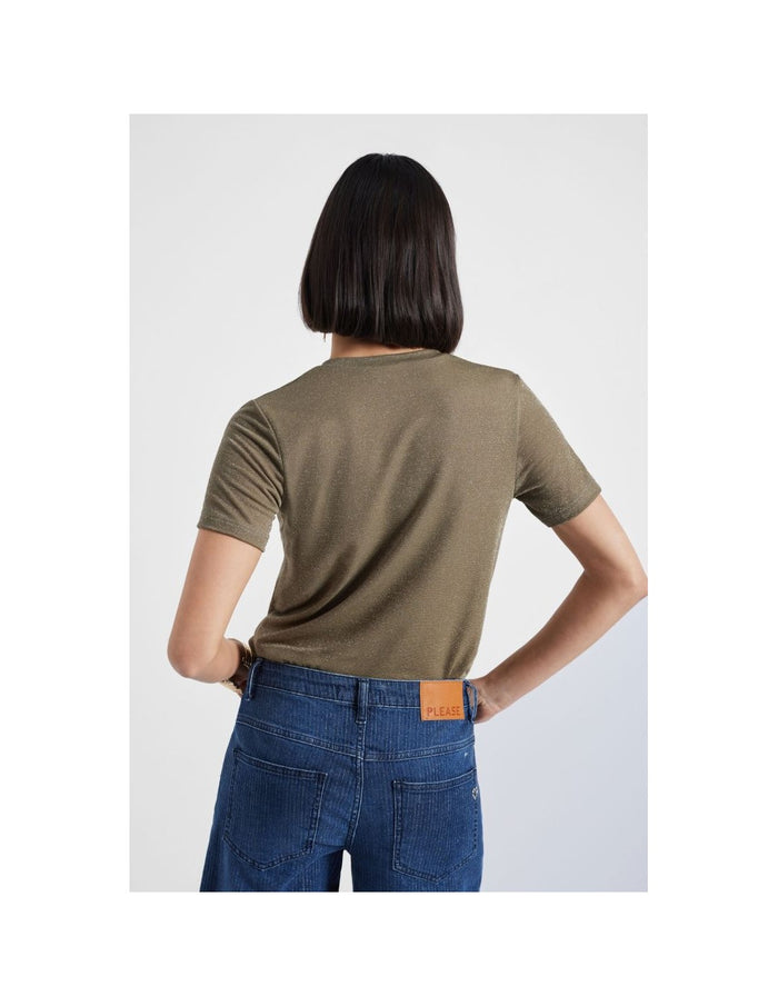 T-shirt Lurex Kaki PLEASE