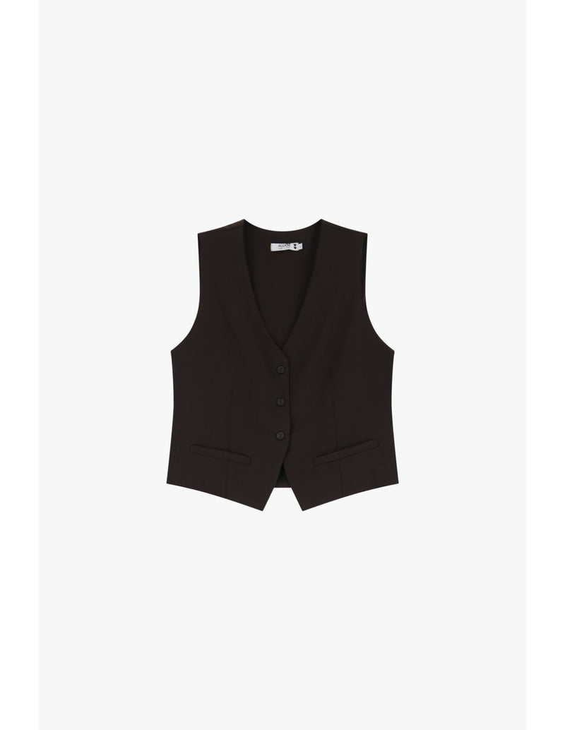 Gilet de tailleur sans manche Chocolat - PLEASE