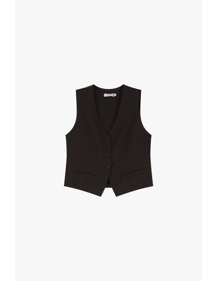 Gilet de tailleur sans manche Chocolat - PLEASE