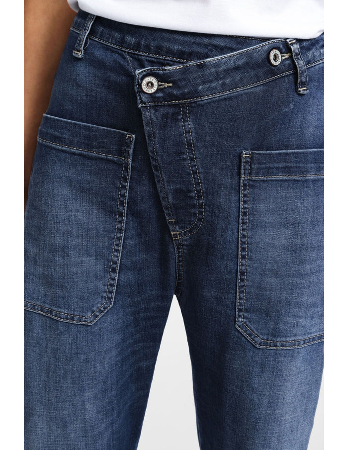 Jean Baggy poches worker en coton stretch denim bleu