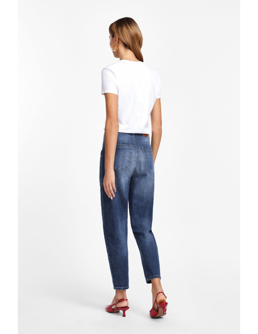 Jean Baggy poches worker en coton stretch denim bleu