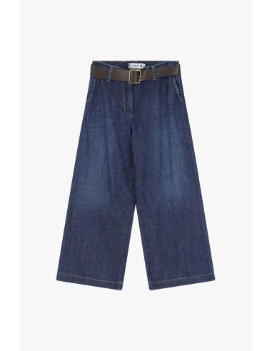 Jean 7/8e Chino baggy bleu brut - PLEASE