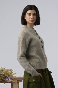 Pull GASPARD boutonné beige - Orféo