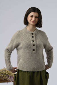 Pull GASPARD boutonné beige - Orféo